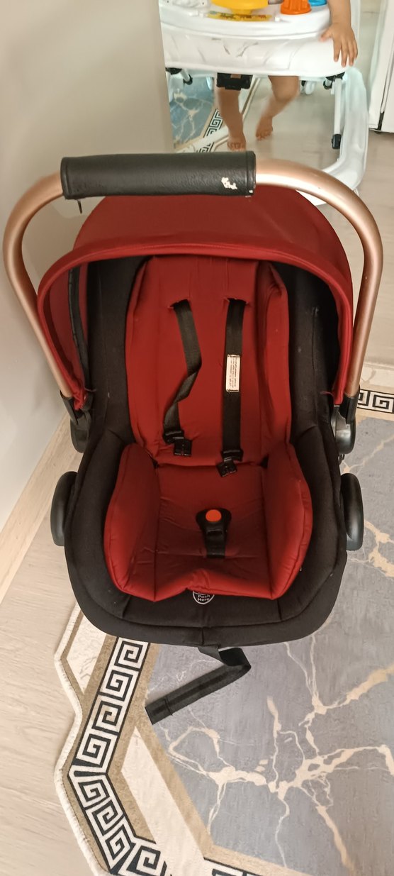 Koyu Kırmızı Bebek Arabası - Görsel 3