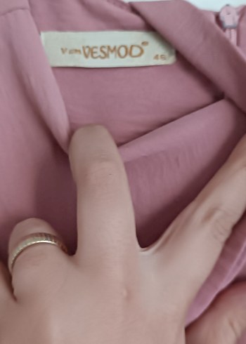 Düğmeli Pembe Uzun Bohem Elbise - Görsel 3