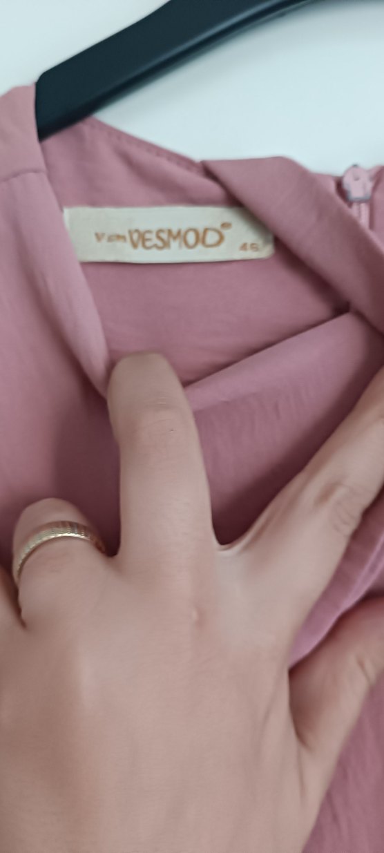 Düğmeli Pembe Uzun Bohem Elbise - Görsel 3