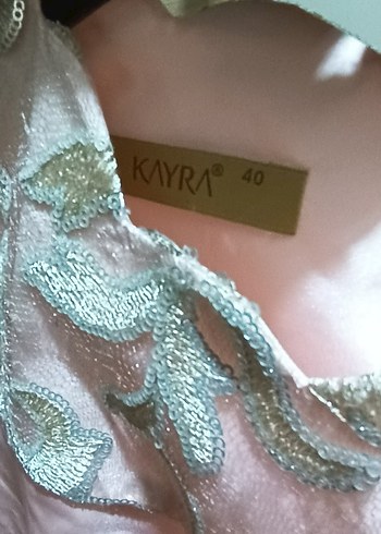 Pembe Vintage Uzun Kollu Kadın Elbise - Görsel 7