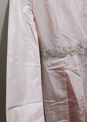 Pembe Vintage Uzun Kollu Kadın Elbise - Görsel 3