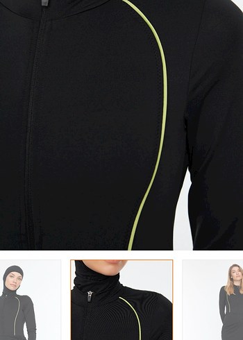 Sörfçü mayo tesettür mayo takımı etek tayt ve üst sörf mayo ayrı - Görsel 3