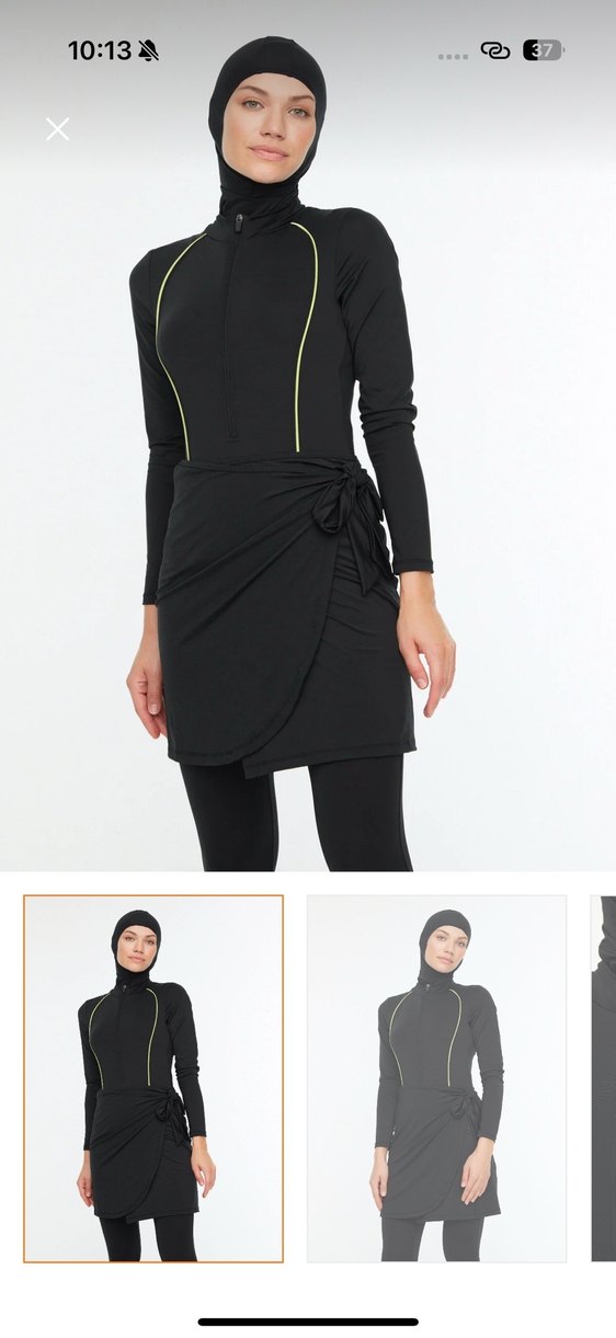 Sörfçü mayo tesettür mayo takımı etek tayt ve üst sörf mayo ayrı - Görsel 2