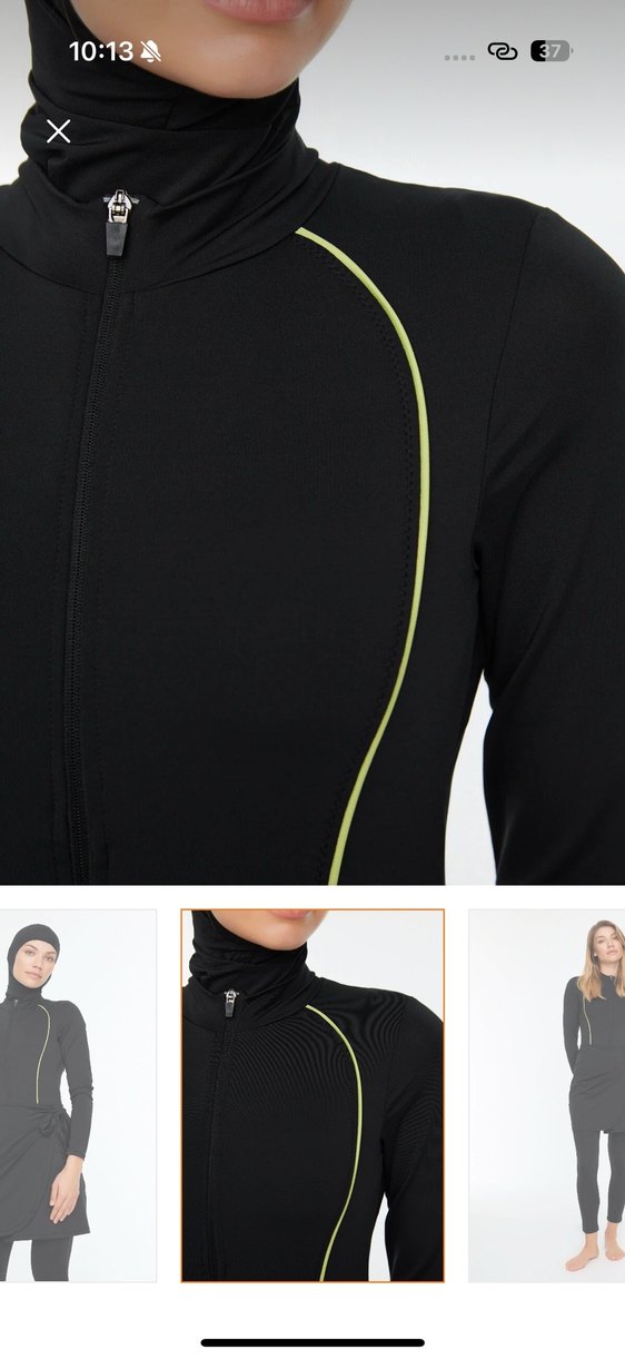 Sörfçü mayo tesettür mayo takımı etek tayt ve üst sörf mayo ayrı - Görsel 3