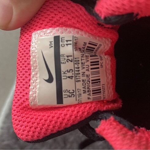 21 Beden siyah Renk Nike Air Max Bebek Ayakkabısı