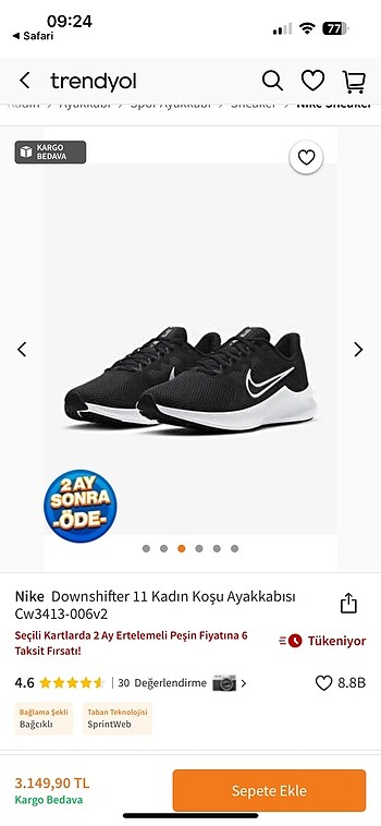 Nike downshifter 11 kadın koşu ayakkabısı