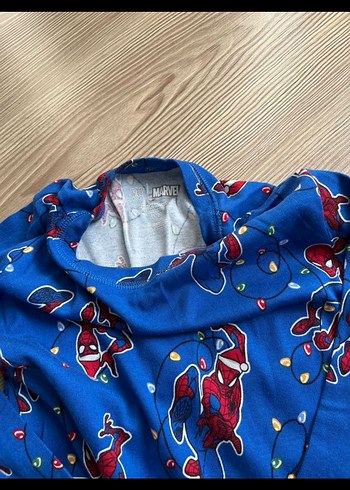 11-12 Yaş Beden mavi Renk GAP marka Erkek Çocuk Mavi Desenli Uzun Kollu Pijama Takımı