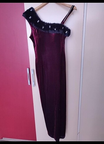 Kol detaylı gece elbisesi  - Görsel 2