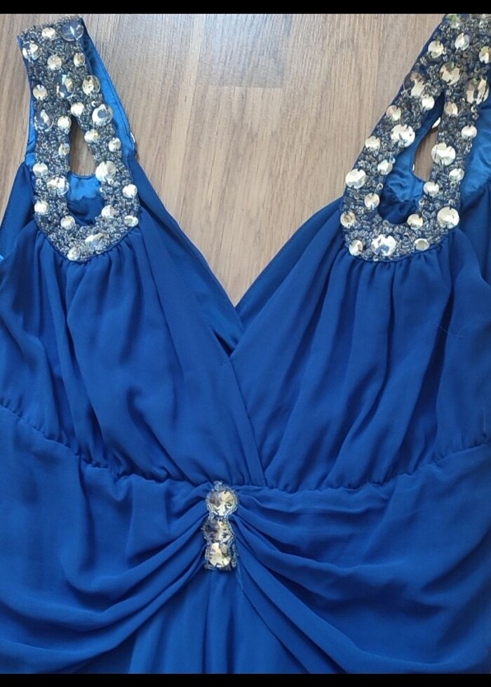 İşlemeli özel dikim elbise  - Görsel 2