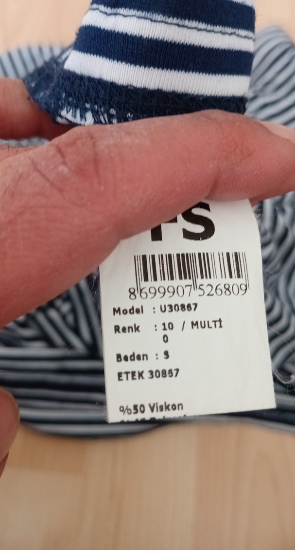 Lacivert Çizgili Piliseli Midi Hamile Eteği - Görsel 3