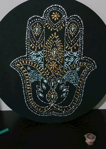 Bohem Hamsa Desenli El Yapımı Dekor