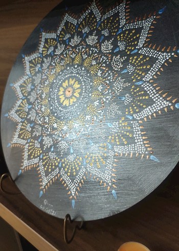 Beden çeşitli Renk El Yapımı Mandala Tablo Dot Tekniği | 30 cm MDF