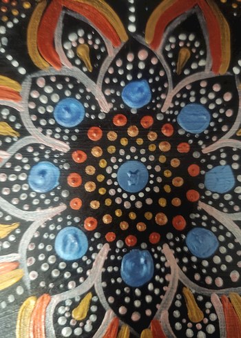 Tasarımcı El Yapımı Mandala Tablo Dot Tekniği | 30 cm MDF