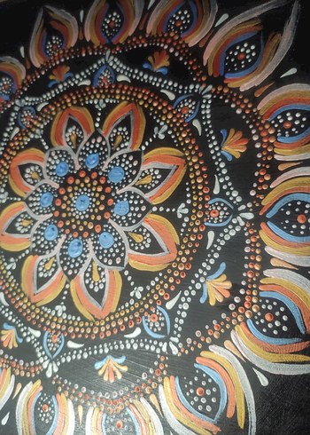 Beden çeşitli Renk El Yapımı Mandala Tablo Dot Tekniği | 30 cm MDF