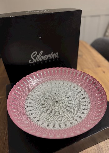 Pembe Yılan Desenli gümüş Tabak - Görsel 2