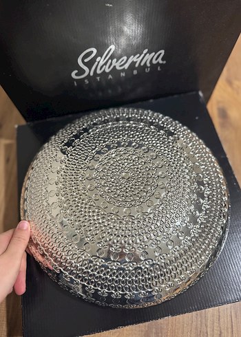 Pembe Yılan Desenli gümüş Tabak - Görsel 5