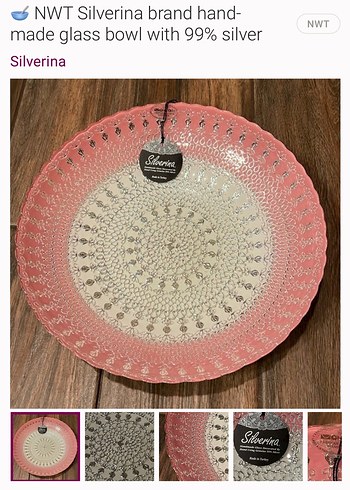 Pembe Yılan Desenli gümüş Tabak - Görsel 7