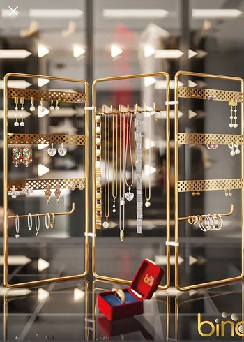 Parlak Altın Renkli takı Organizeri - Görsel 5