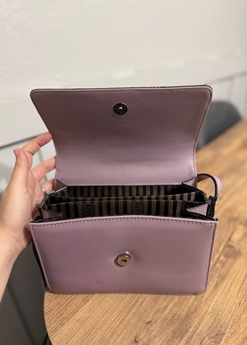 Klasik Şıklıkta Mor Deri Kadın Çanta - Görsel 5