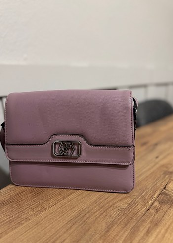 Klasik Şıklıkta Mor Deri Kadın Çanta - Görsel 2