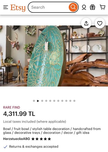 Özel tasarım el yapımı dekoratif tabak - Görsel 5