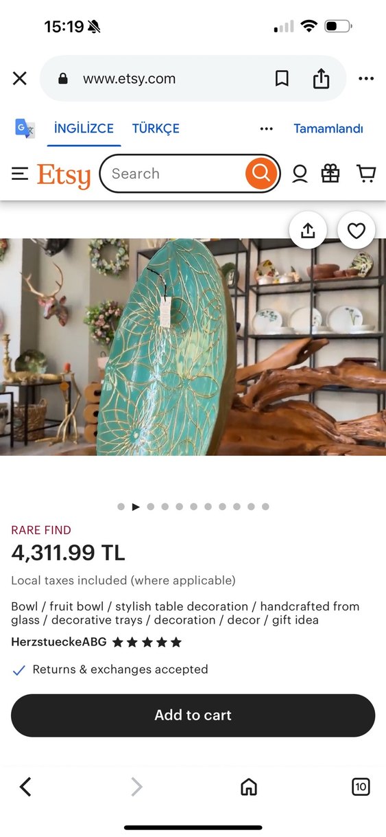 Özel tasarım el yapımı dekoratif tabak - Görsel 5