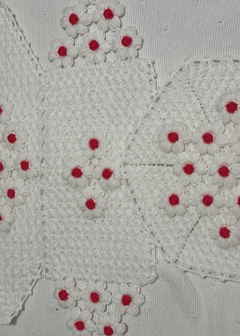 Nakışlı Beyaz Örgü lif - Görsel 3