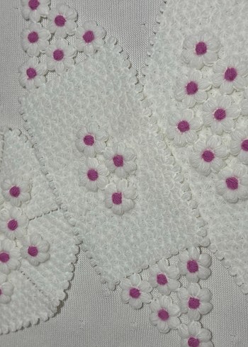 Nakışlı Beyaz Örgü lif - Görsel 2