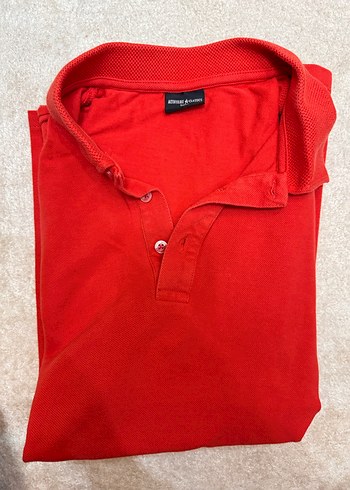 Kısa Kollu Kırmızı Süet Polo Tişört - Görsel 8