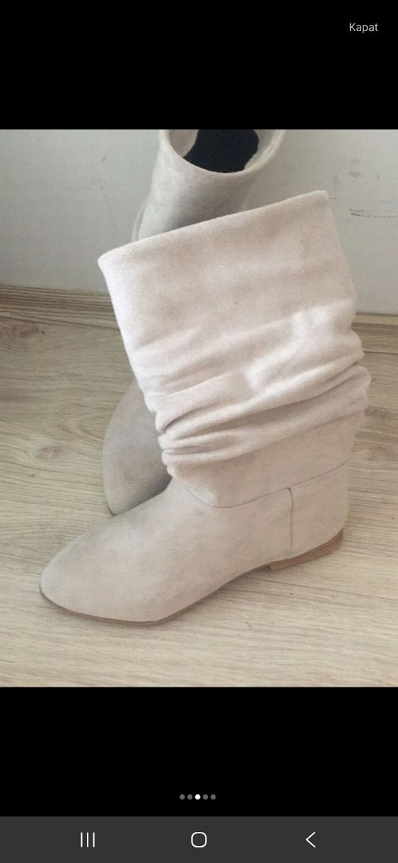 Bej Pilili Kadın Dizüstü Çizme - Görsel 3