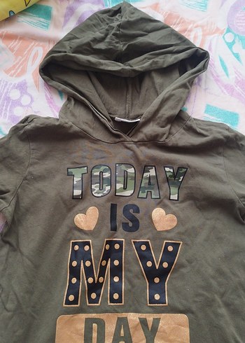 Kız Çocuk Kapüşonlu Uzun Kollu Sweatshirt - Görsel 5