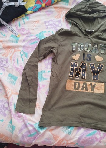 Kız Çocuk Kapüşonlu Uzun Kollu Sweatshirt - Görsel 3