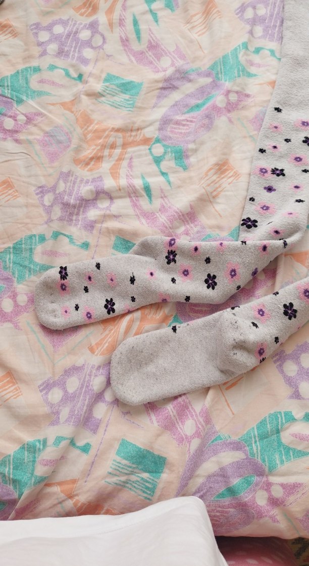 Çiçek Desenli Gri Kız Çocuk Külotlu Çorap - Görsel 2