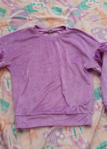 Mor Tie-Dye Bol Kesim Sweatshirt ve Eşofman - Görsel 5