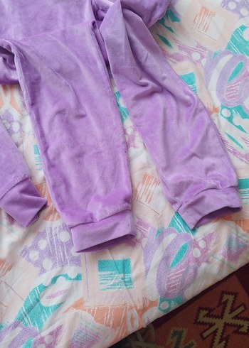 Mor Tie-Dye Bol Kesim Sweatshirt ve Eşofman - Görsel 7