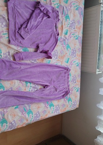 Mor Tie-Dye Bol Kesim Sweatshirt ve Eşofman