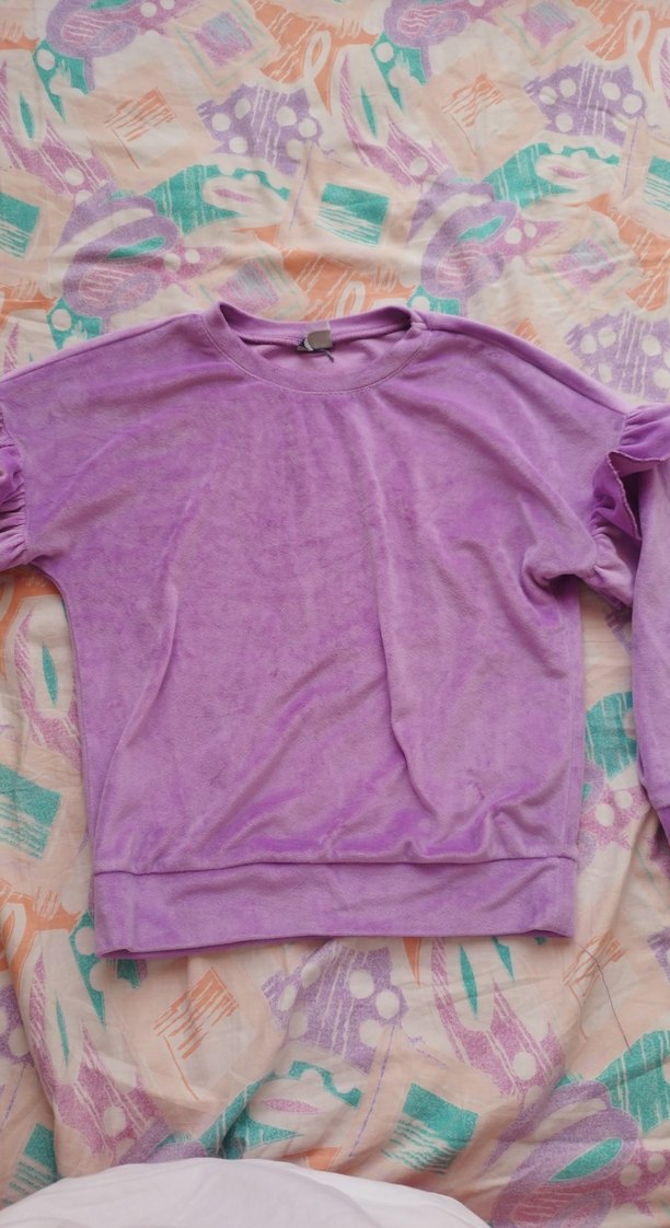 Mor Tie-Dye Bol Kesim Sweatshirt ve Eşofman - Görsel 5