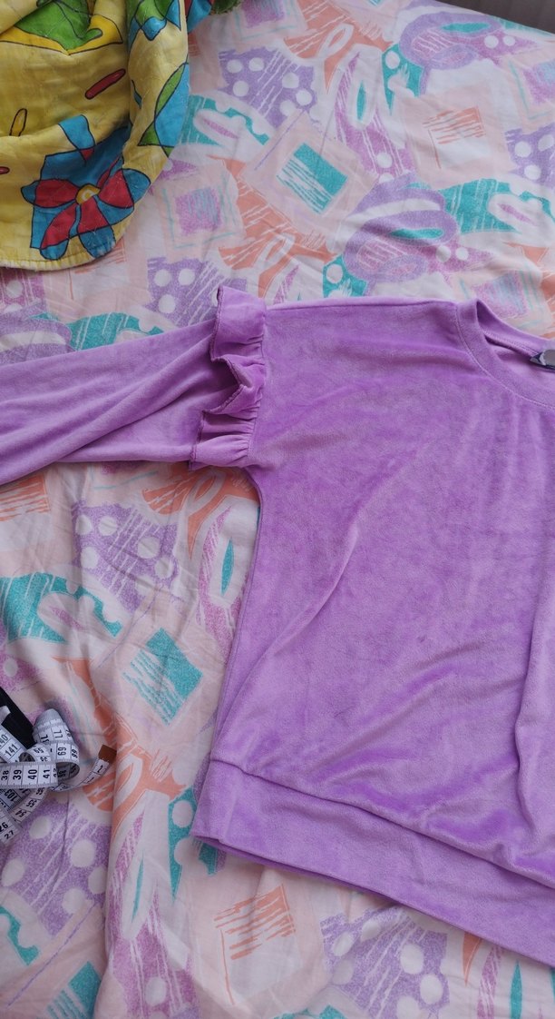 Mor Tie-Dye Bol Kesim Sweatshirt ve Eşofman - Görsel 4