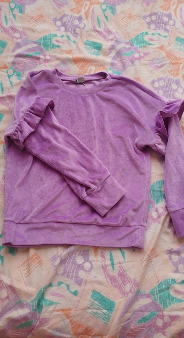 Mor Tie-Dye Bol Kesim Sweatshirt ve Eşofman - Görsel 2