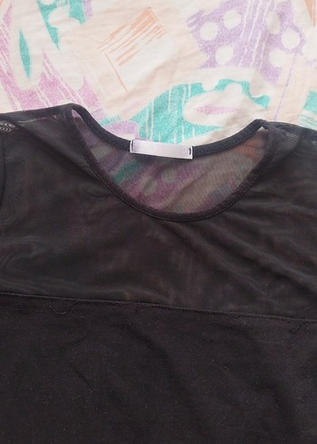 Dantel Detaylı Siyah Uzun Kollu Bluz - Görsel 2