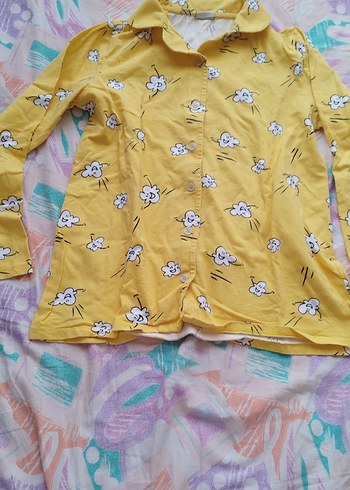 Sarı Desenli Kadın Pijama Takımı - Görsel 6