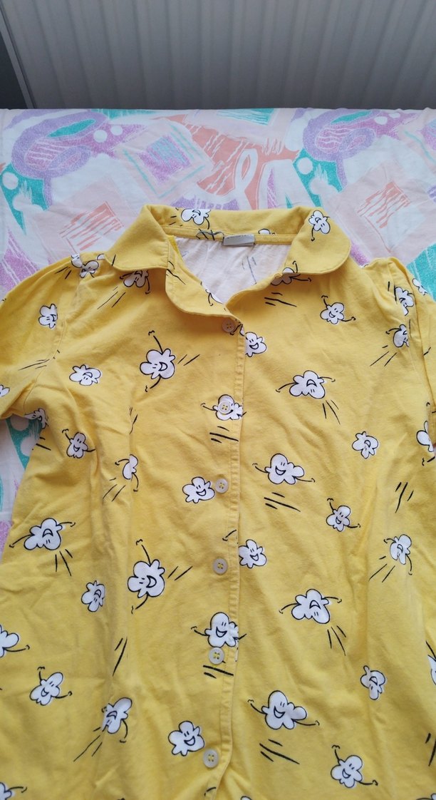 Sarı Desenli Kadın Pijama Takımı - Görsel 5