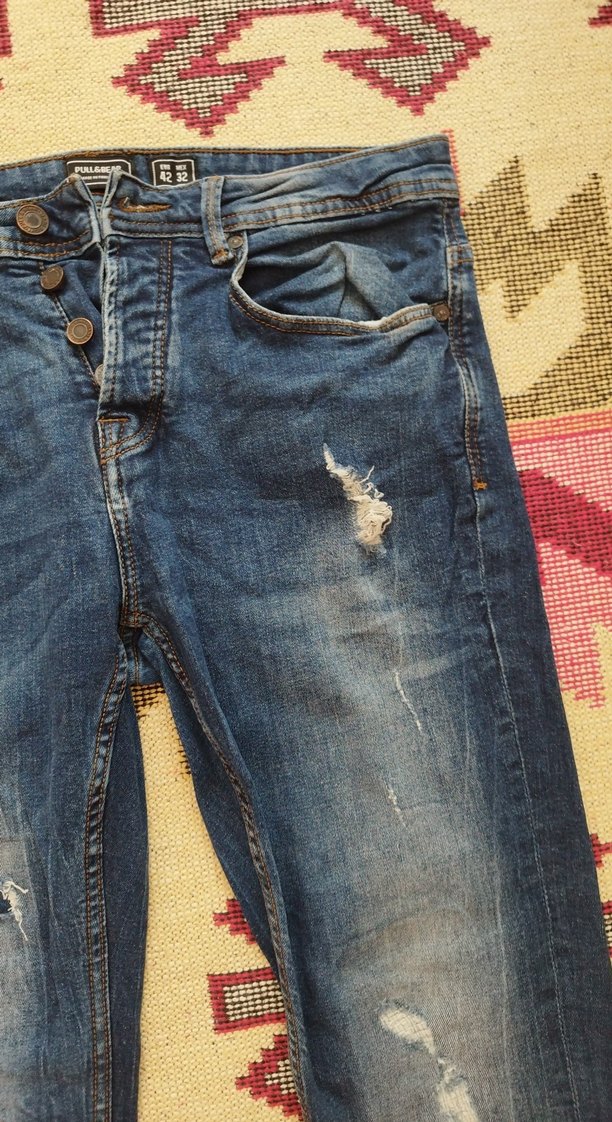 Kadın Renkli Bol Kesim Denim Jean - Görsel 4