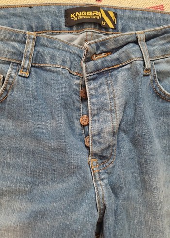 Renkli Çizgili Yırtık Detaylı Kadın Kot Pantolon - Görsel 4