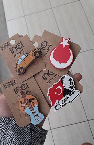 Ahşap rozet atatürk gitar araba