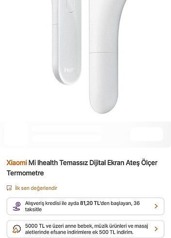 Xiaomi iHealth temassız ateş ölçer 