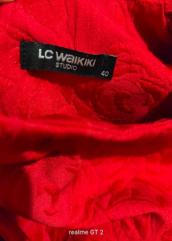 Kolsuz Kırmızı Midi Elbise - Görsel 3