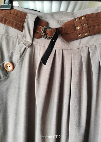 Kemerli süet etek - Görsel 2