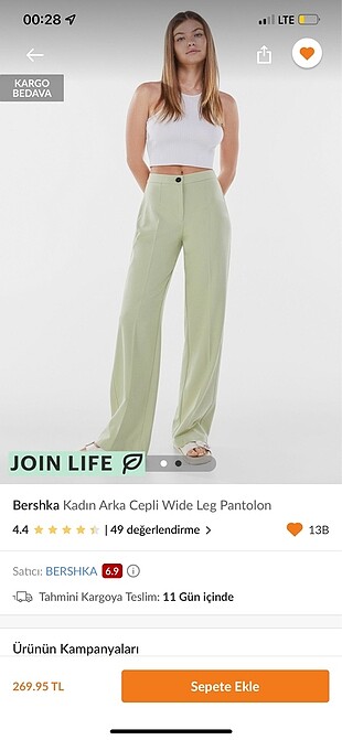 bershka wide leg pantolon