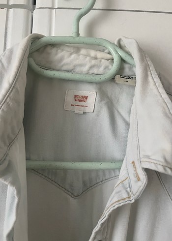 Levis Gri Denim Gömlek, Uzun Kollu, Düğmeli
